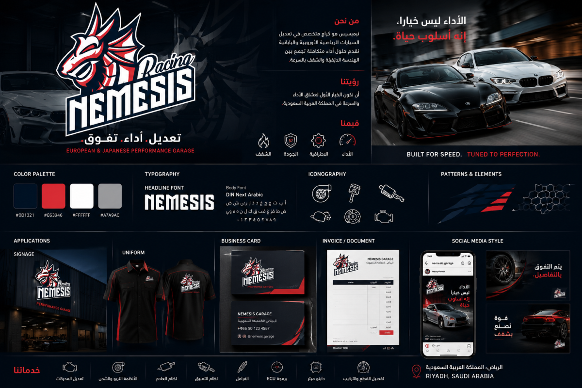 NEMESIS Racing Performance Garage Brand Identity