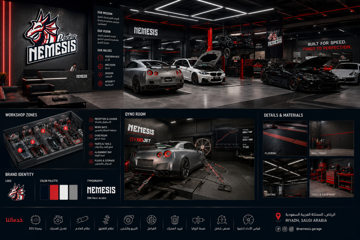 NEMESIS Racing Performance Garage Brand Identity