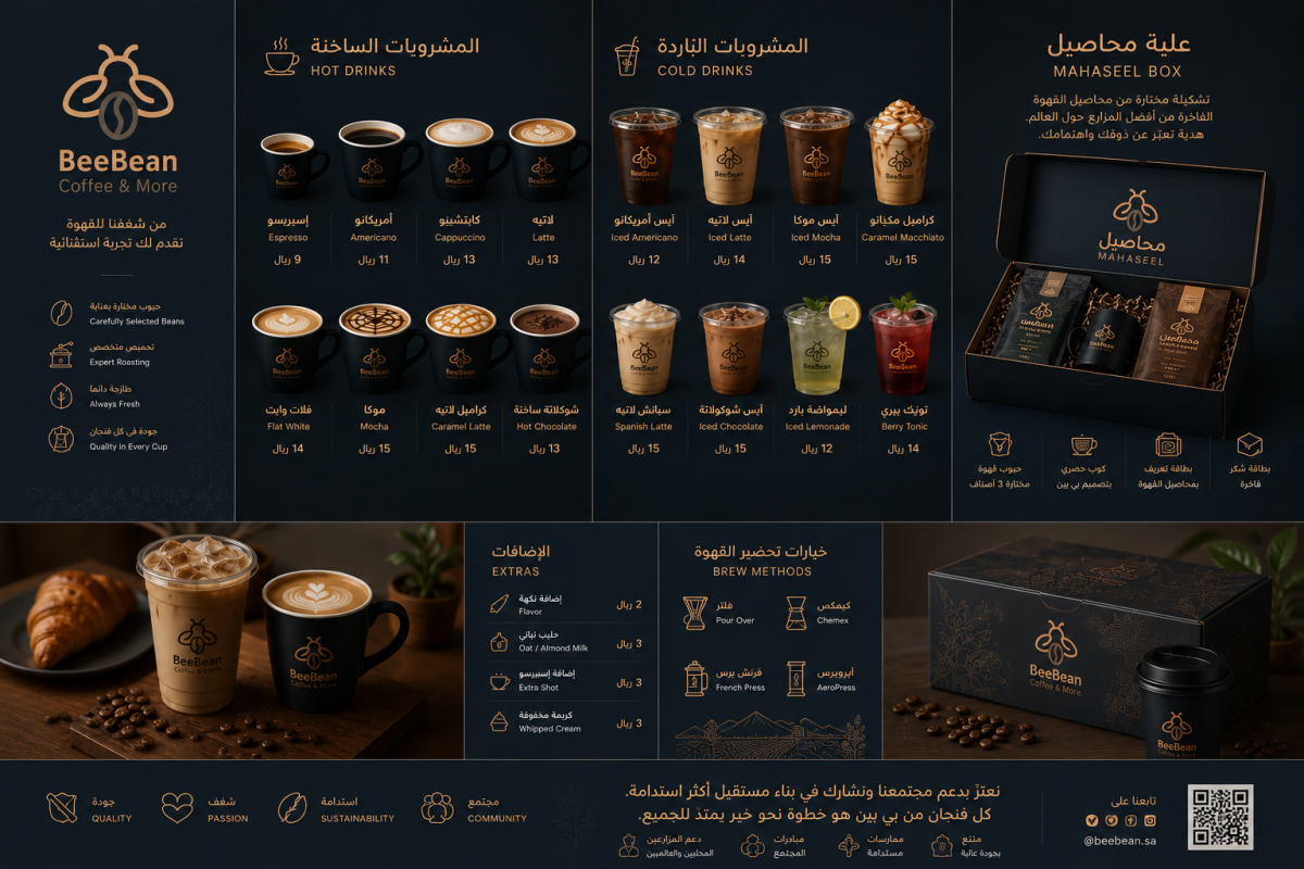 BeeBean Coffee & More Brand Identity & Specialty Coffee Experience